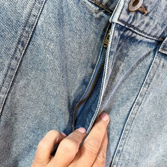 NWOT JEAN High Rise Denim Carpenter Shorts with elastic back waist Sz M - Picture 11 of 11